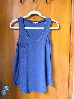 Z Supply Heather Indigo V-Neck Pocket Tank